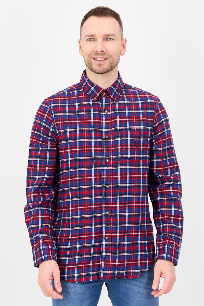 Chaps Men Performance Fit Plaid Long Sleeve Casual Shirt, Multicolor - Image 1